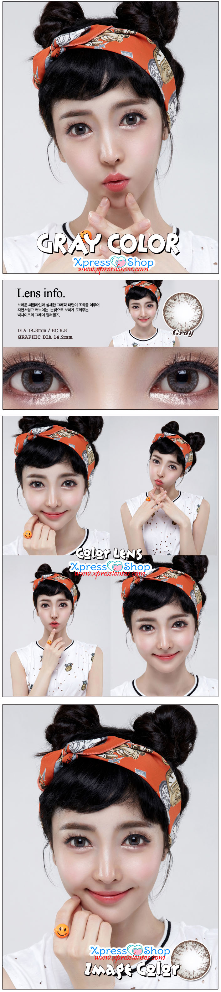 Geo Big Grang Grang Grey Contact Lenses